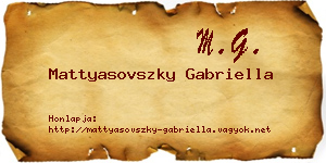 Mattyasovszky Gabriella névjegykártya